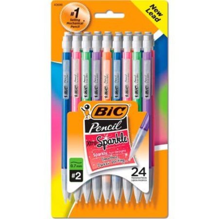 BIC BIC Xtra-Sparkle Mechanical Pencil, 0.7 mm, HB #2.5, Black Lead, Asstd Barrel Colors, 24/Pk MPLP241
